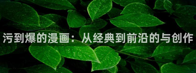 韩漫免费资源大全：污到爆的漫画：从经典到前沿的与创作